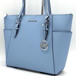 Michael Kors Large Charlotte TZ Tote Bag Light Sky Blue